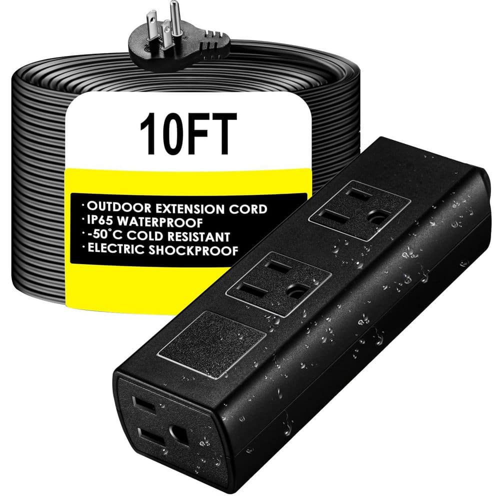 Outdoor Power Strip 10 ft. Extension Cord with 3-Outlets Waterproof Surge Protector Shockproof Overload Protection price history on PriceWatchPro