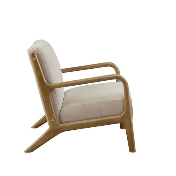 Novak Cream Mid-Century Modern Accent Armchair
