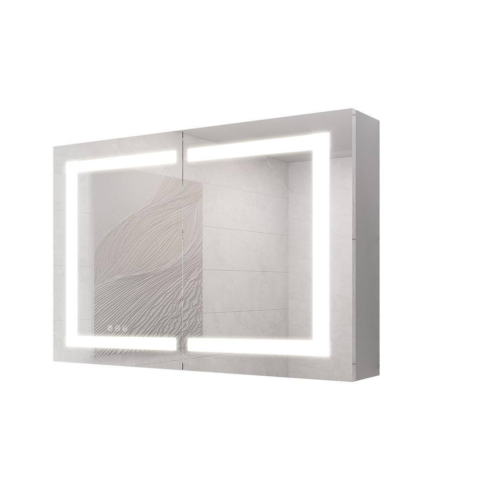 36 in. W x 24 in. H Rectangular Aluminum Surface Mount Medicine Cabinet with Mirror and Light, Adjust Brightness price history on PriceWatchPro
