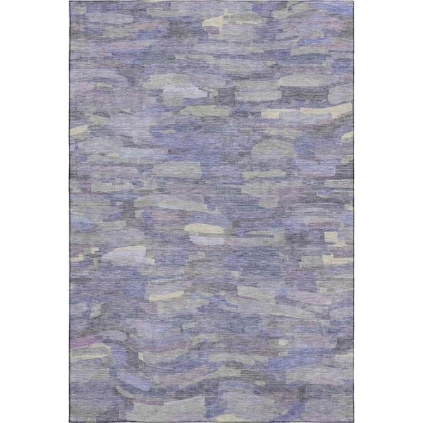 Mayfield Premium Machine Washable Abstract AMF2266 Purple 10 ft. x 14 ft. Area Rug