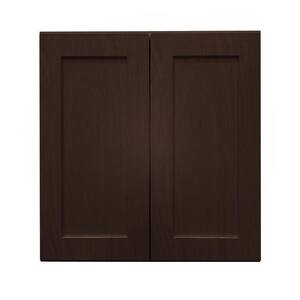 Espresso Plywood Shaker Stock Ready to Assemble Wall Kitchen Cabinet 21 in. W x 36 in. D H x 12 in. D