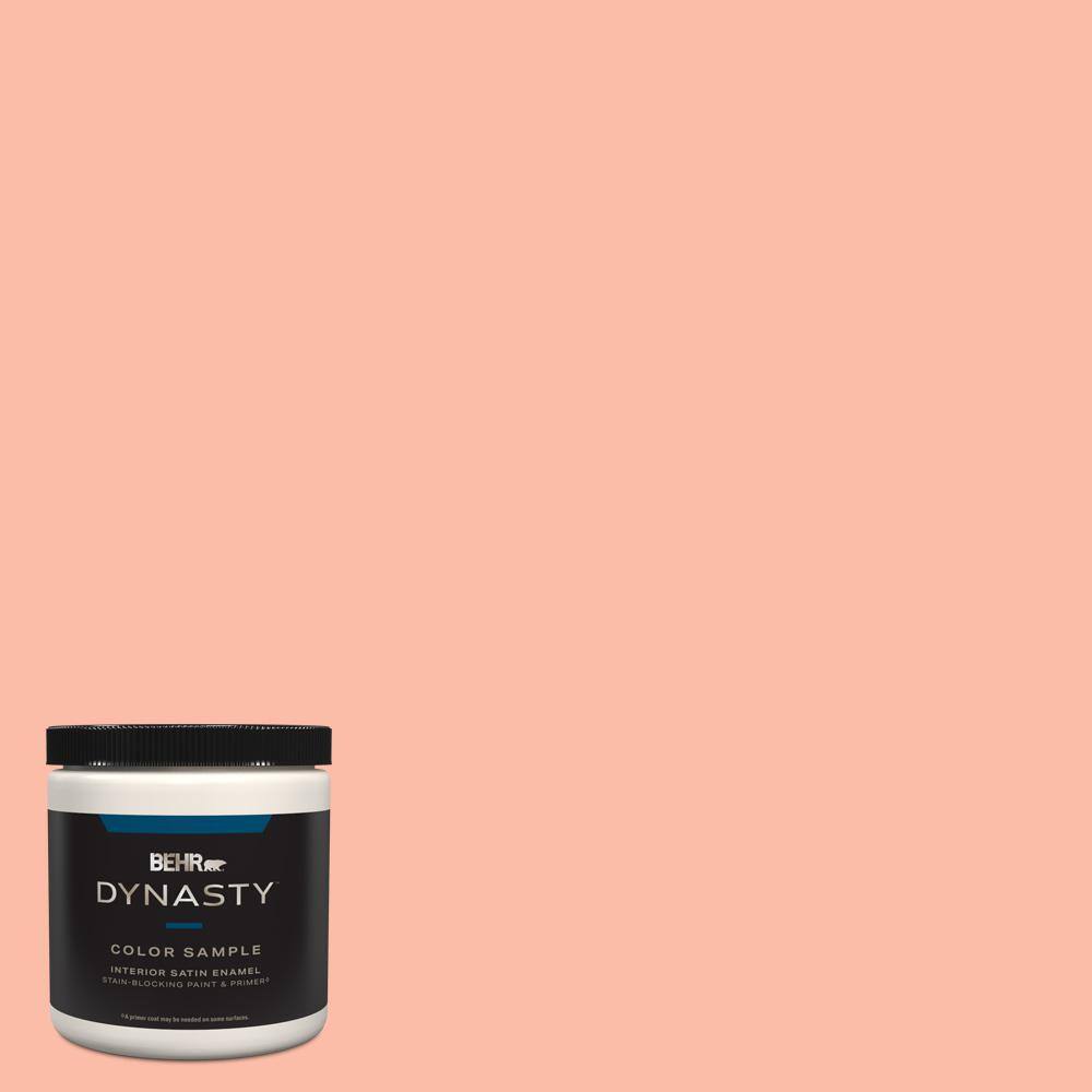 BEHR DYNASTY 8 oz. #200A-3 Blushing Apricot Satin Enamel Stain-Blocking ...