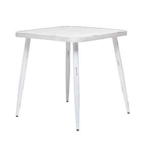 30 in. White Square Aluminum Farmhouse Outdoor Dining Table
