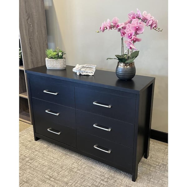 SLIDE LOGIC 6-Drawer White 48.6 in Wide Dresser
