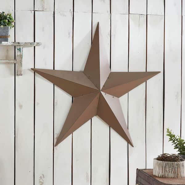 1-Piece 36 in. x 36 in. Rust Brown Distressed Metal Star Wall Decor