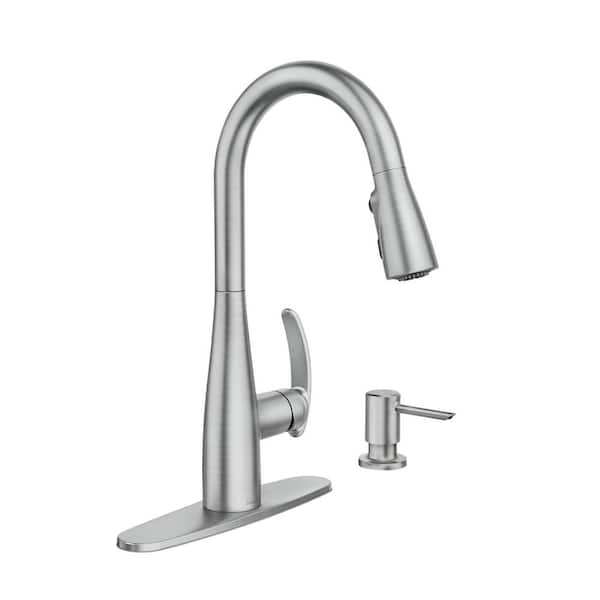 MOEN Reyes Single-Handle Pull-Down Sprayer Kitchen Faucet with Reflex ...