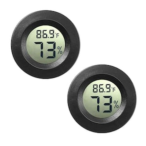 2-Pack Mini Hygrometer Thermometer Digital LCD Monitor Indoor & Outdoor Humidity Meter Gauge Temperature for Greenhouse