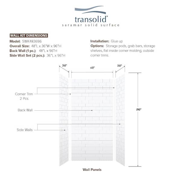 Transolid SaraMar 36 in. x 48 in. x 96 in. 3-Piece Easy Up
