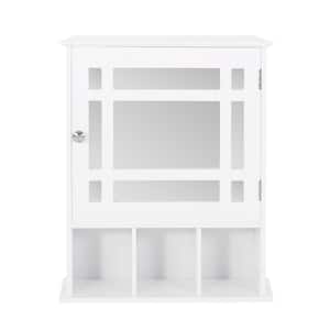 Jolson 19 in. W x 23.75 in. H White Wood Surface Wall Mount Medicine Cabinet with Mirror