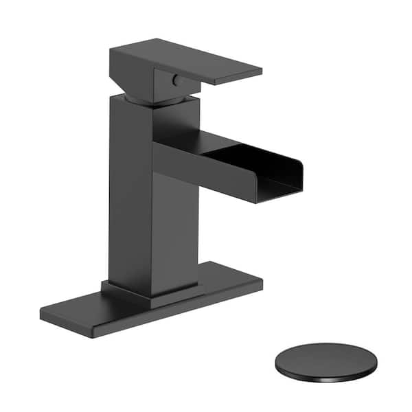 Glacier Bay Single-Handle Single-Hole Bathroom Faucet in Matte Black