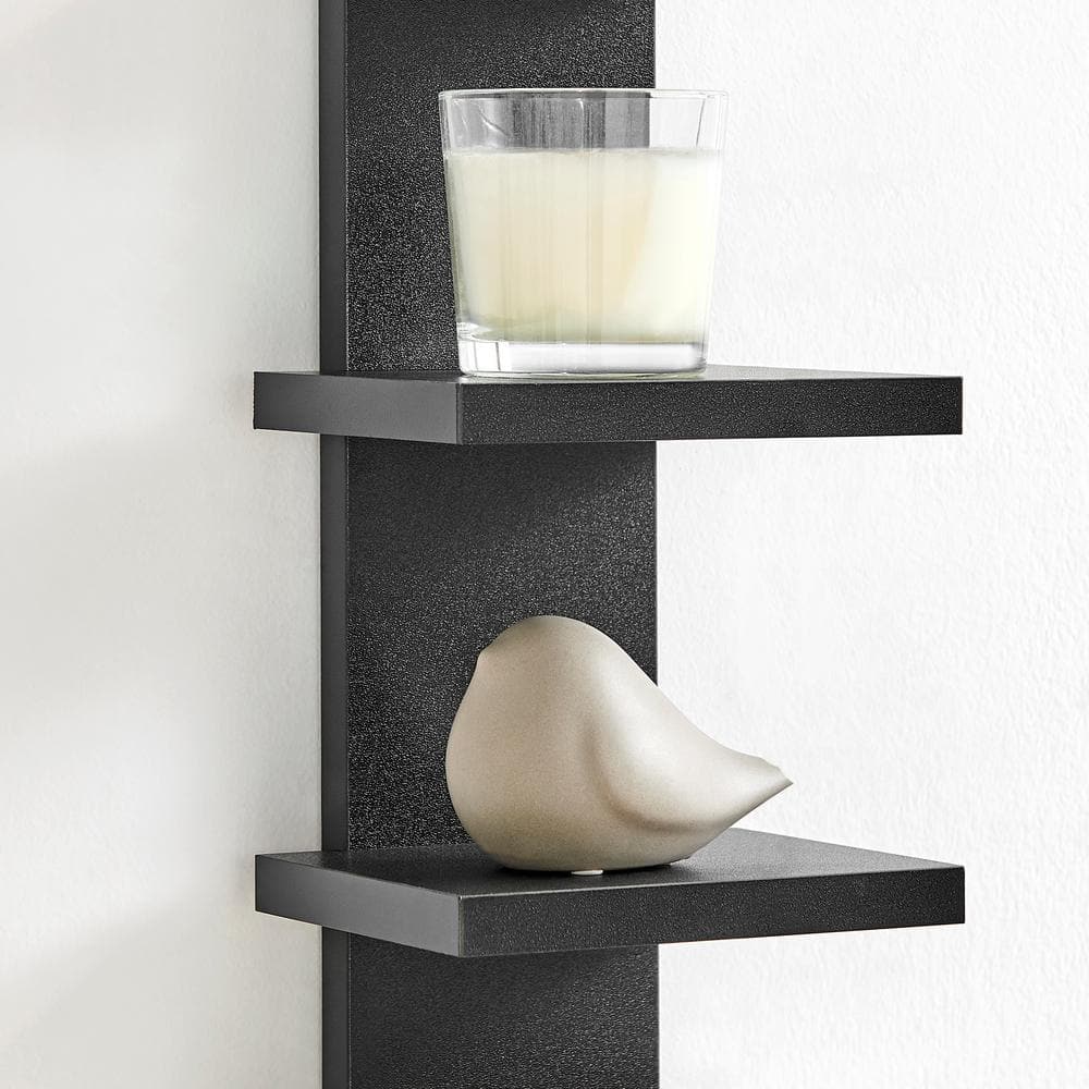 Black 33" 5-Tier Floating Wall Shelf for Living Room