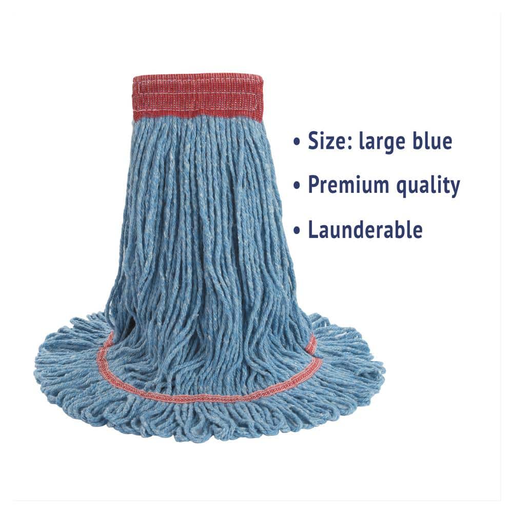 Large Blue Cotton Synthetic Wet Mop Head