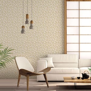 Into The Wild Gold Metallic Trailing Leaf Non-Pasted Non-Woven Wallpaper Roll