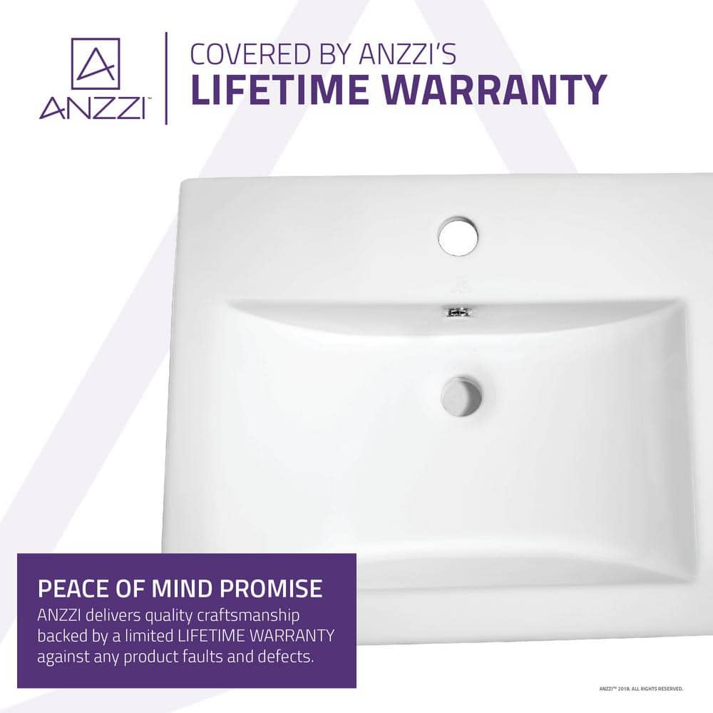 Vitruvius Series 19'' White Ceramic Rectangular Bathroom Sink