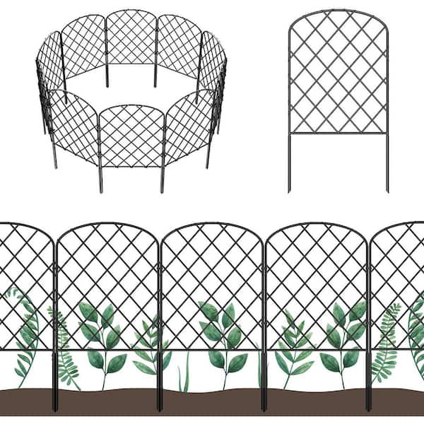 Oumilen Decorative Garden Fence, Total 10 ft. L x 24 in. H Barrier Border, Rustproof Metal Wire Edging Fencing Panel 10-Pack