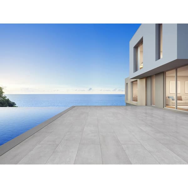 Beton Grey 16 in. x 32 in. Matte Porcelain Paver Tile (2 Pieces/7.1 sq. ft./Case)