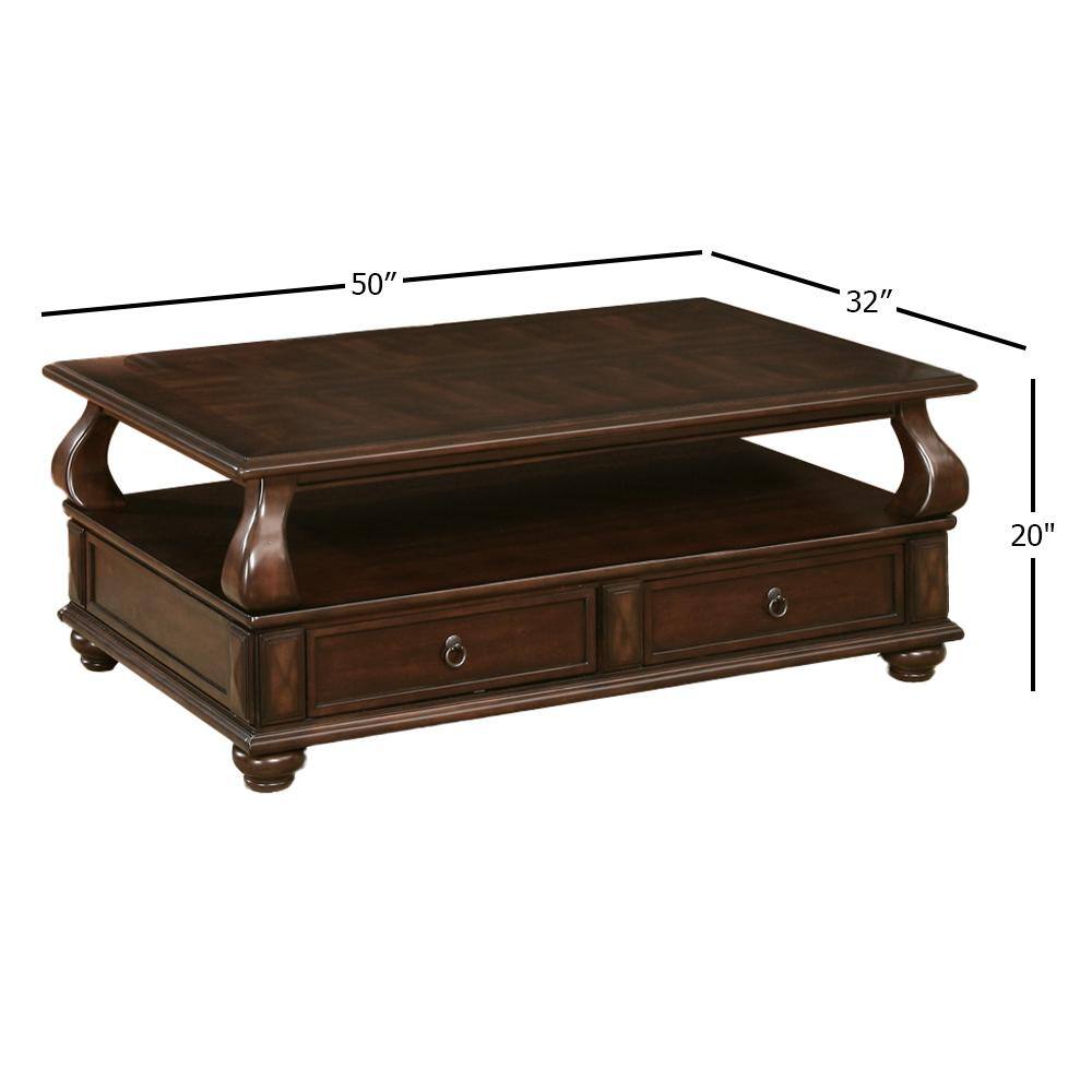 Amado Classic Walnut Rectangular Coffee Table with Storage