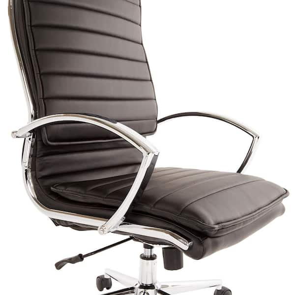 Office Star SL8471 Black Leather Club Chair