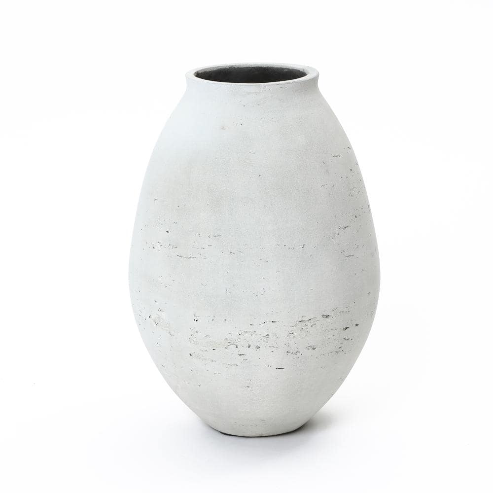 Antique White Cement Bulb Vase, 12.8 in. Tall Home Accent for Tabletops and Open Shelving price history on PriceWatchPro