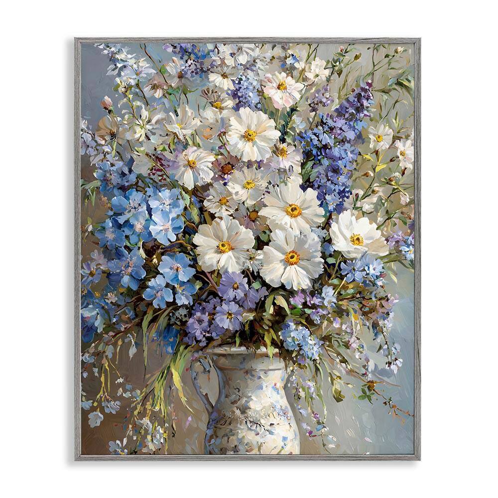 Flowers in Chinoiserie Vase by Franklyn Gregory Gray Framed Nature Giclee Art Print 14 in. x 11 in. price history on PriceWatchPro