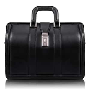 Morgan 17 in. Black Top Grain Cowhide Leather Litigator Laptop Briefcase