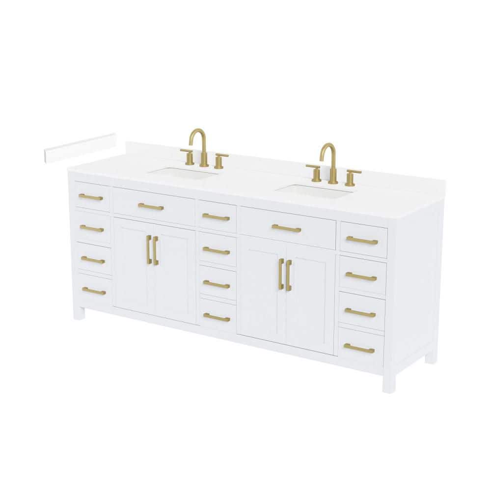 Beckett 84 in. Double Freestanding White Bath Vanity with Top price history on PriceWatchPro