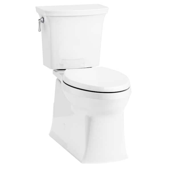 KOHLER Corbelle Comfort Height Revolution 360° 12 in. Rough-In 2-Piece 1.28 GPF Single Flush Elongated Toilet in White