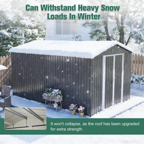 12 ft. W x 8 ft. D Metal Tool Shed with Aluminum Frame and