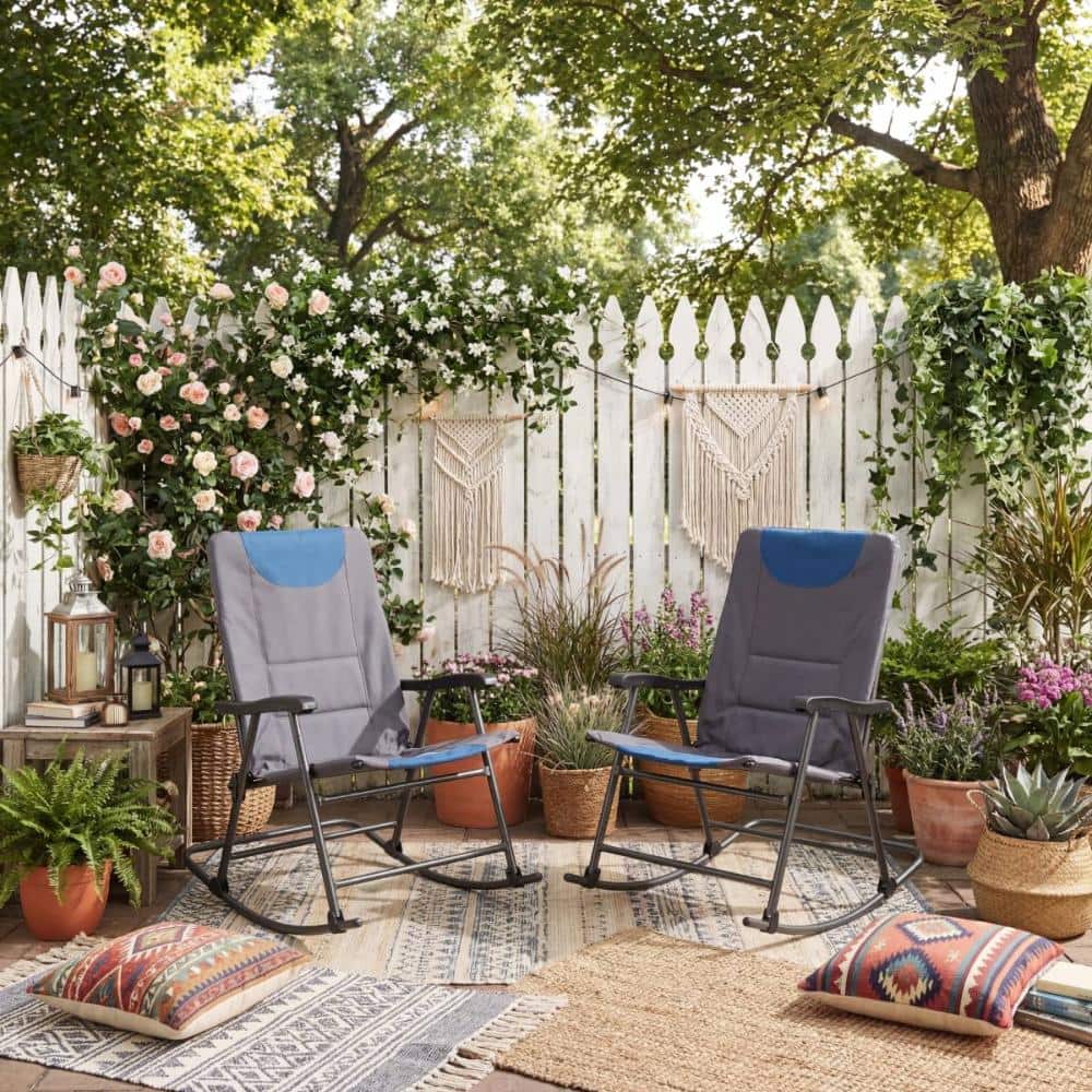 11. 2 Pack Oversized Folding Rocking Camping Chairs with Armrest & Storage Bag price history on PriceWatchPro