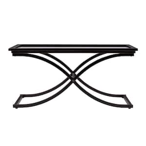 Julia 24 in. L Black 20 in. H Rectangle Glass Coffee Table