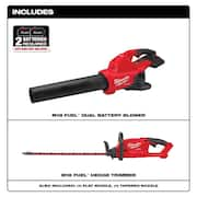 M18 FUEL Dual Battery 145 MPH 600 CFM 18V Lithium-Ion Brushless Cordless Handheld Blower with M18 FUEL Hedge Trimmer