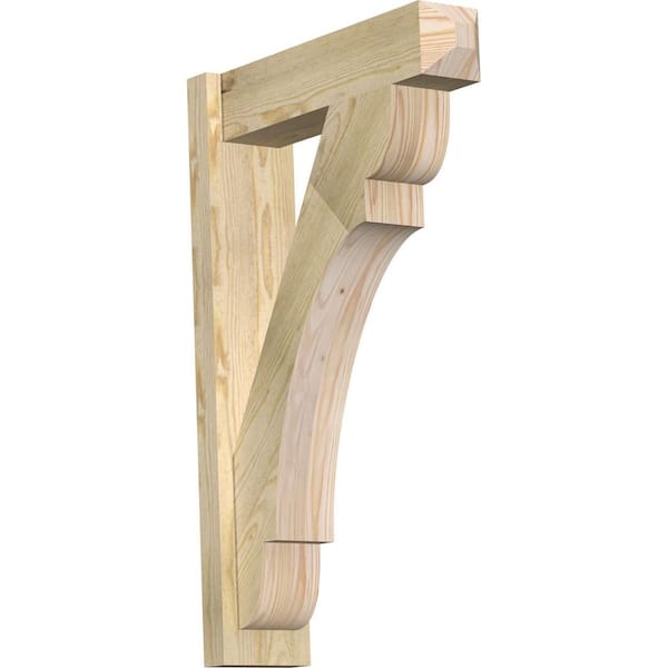 Ekena Millwork 6 in. x 34 in. x 22 in. Douglas Fir Olympic Craftsman Rough Sawn Outlooker