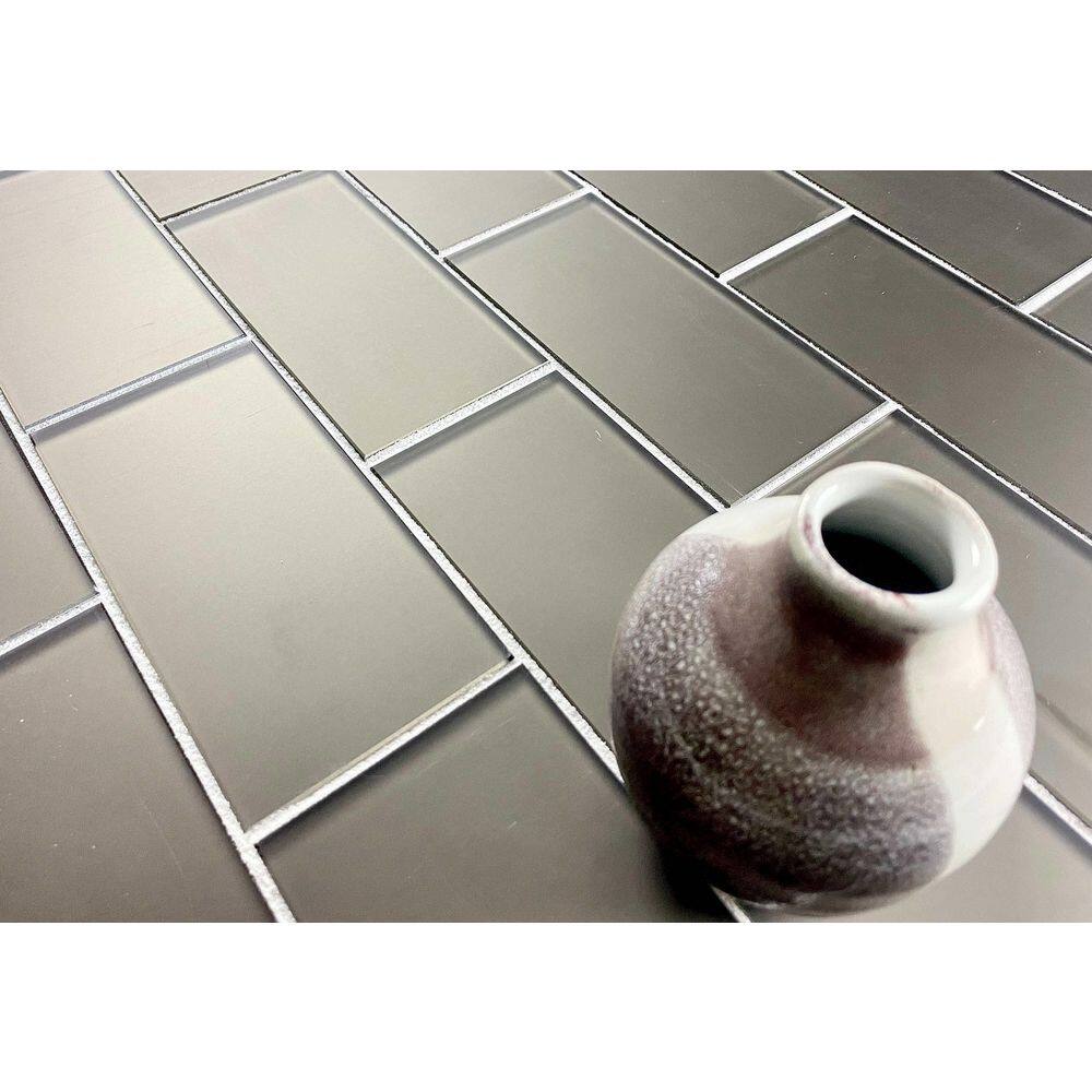 Matte Bronze 3" x 6" Glass Subway Tile