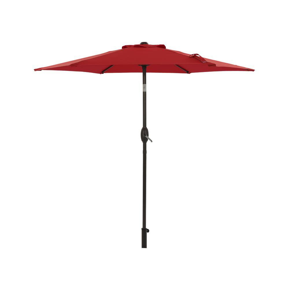 7.5 ft. Outdoor Patio Umbrella in Red Flip Market Umbrella with Crank