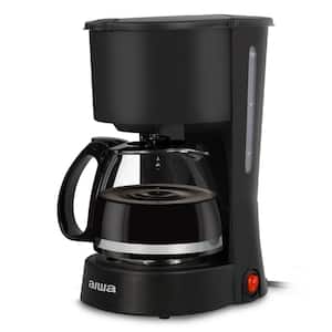 6-Cup Compact Black Coffee Maker with Reusable Filter and Indicator Light, 48 fl. oz.