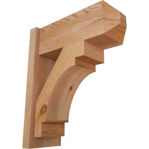 Ekena Millwork 8 in. x 24 in. x 20 in. Western Red Cedar Merced Craftsman Rough Sawn Outlooker
