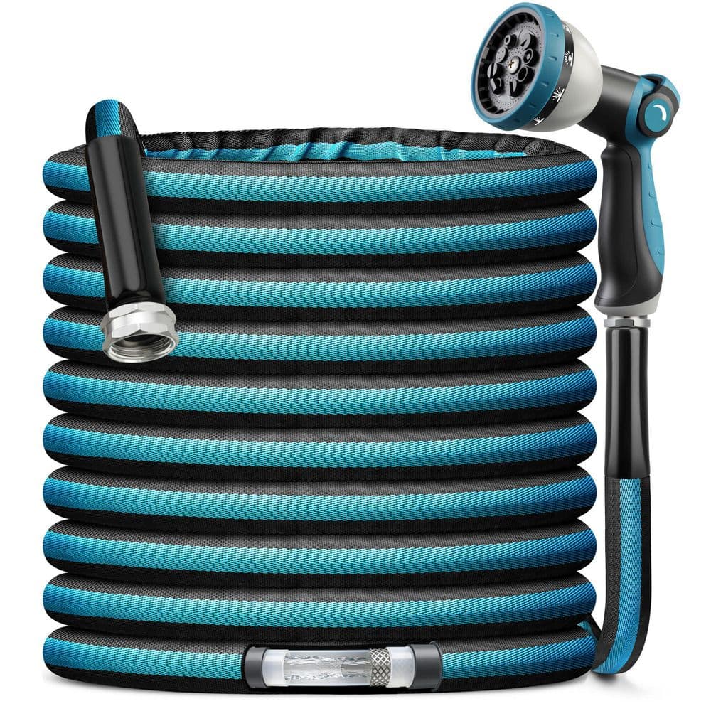 3/4 in. dia. x 100 ft Heavy-Duty Flexible Garden Hose With 3/4 in. Rustproof Metal Fittings 10-Pattern Spray Nozzle price history on PriceWatchPro