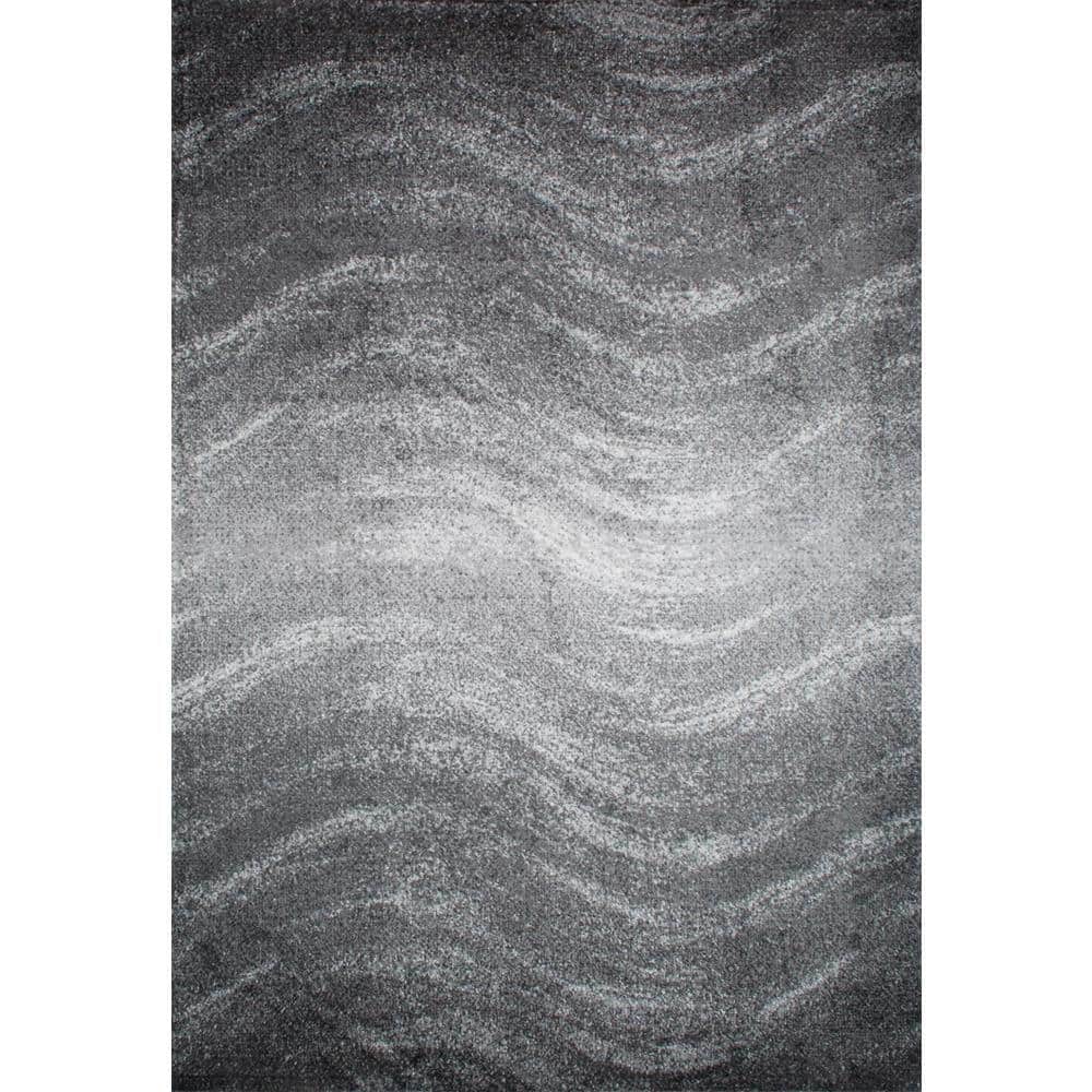 Julene Charcoal Gray 3' x 5' Synthetic Area Rug