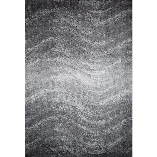 nuLOOM Julene Contemporary Ripples Gray 4 ft. x 6 ft. Area Rug