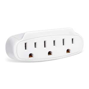 15 Amp 3-Outlet Grounded AC/DC Adapter Wall Tap, White