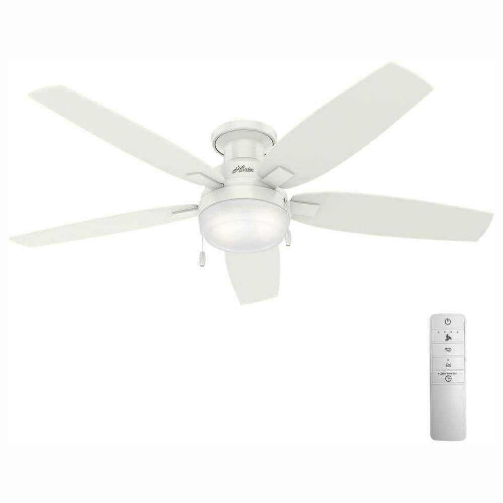 Reviews For Hunter Fan Company Duncan 52 In Led Indoor Fresh White Flush Mount Smart Ceiling Fan With Light And Wink Remote Control 59186w The Home Depot
