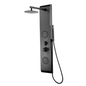43 in. 3-Jet Shower System with 360° Adjustable Angle Body Massage Nozzles in Black