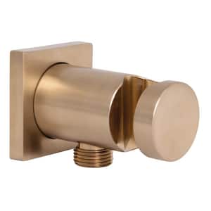 Vector Wall-Mount Supply Ell and Hand Shower Holder in Brushed Bronze