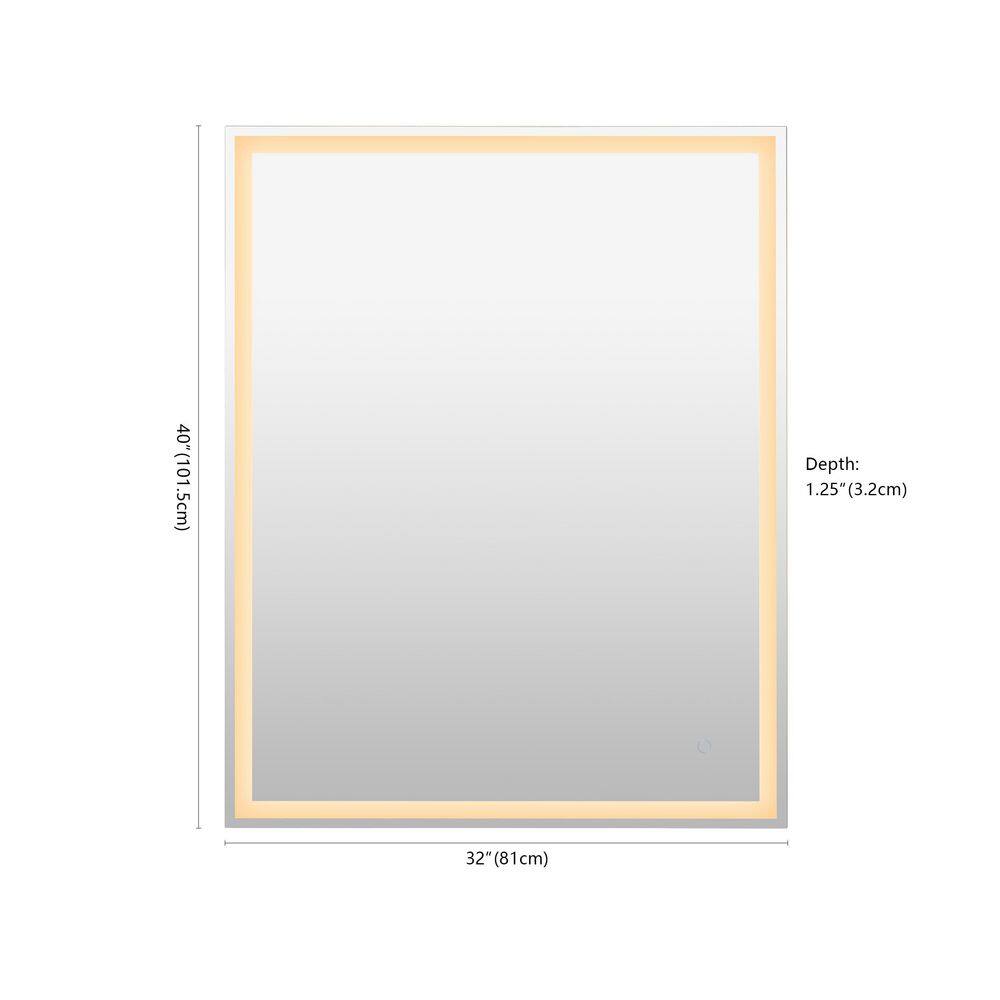 Pax Rectangular Frameless LED Bathroom Vanity Mirror