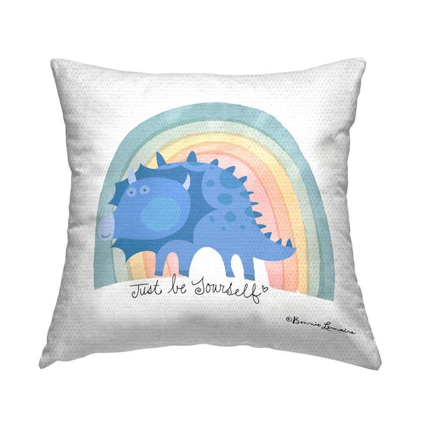 Stupell Industries Be Yourself Dinosaur Outdoor Printed Throw Pillow by Bonnie Lemaire