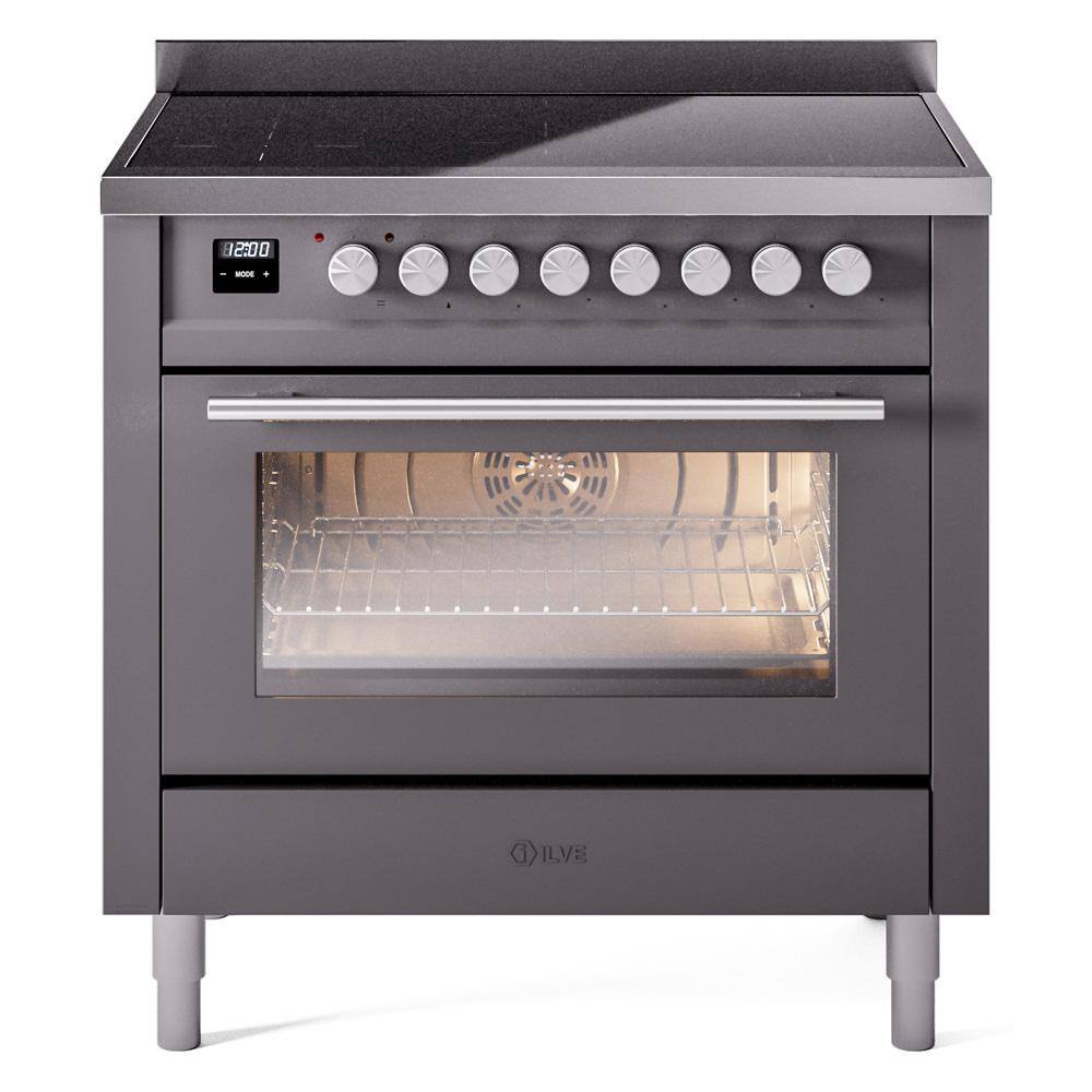 Professional Plus II 36 in. 6 Zone Freestanding Induction Range in Matte Graphite -  ILVE, UPI366WMPMG