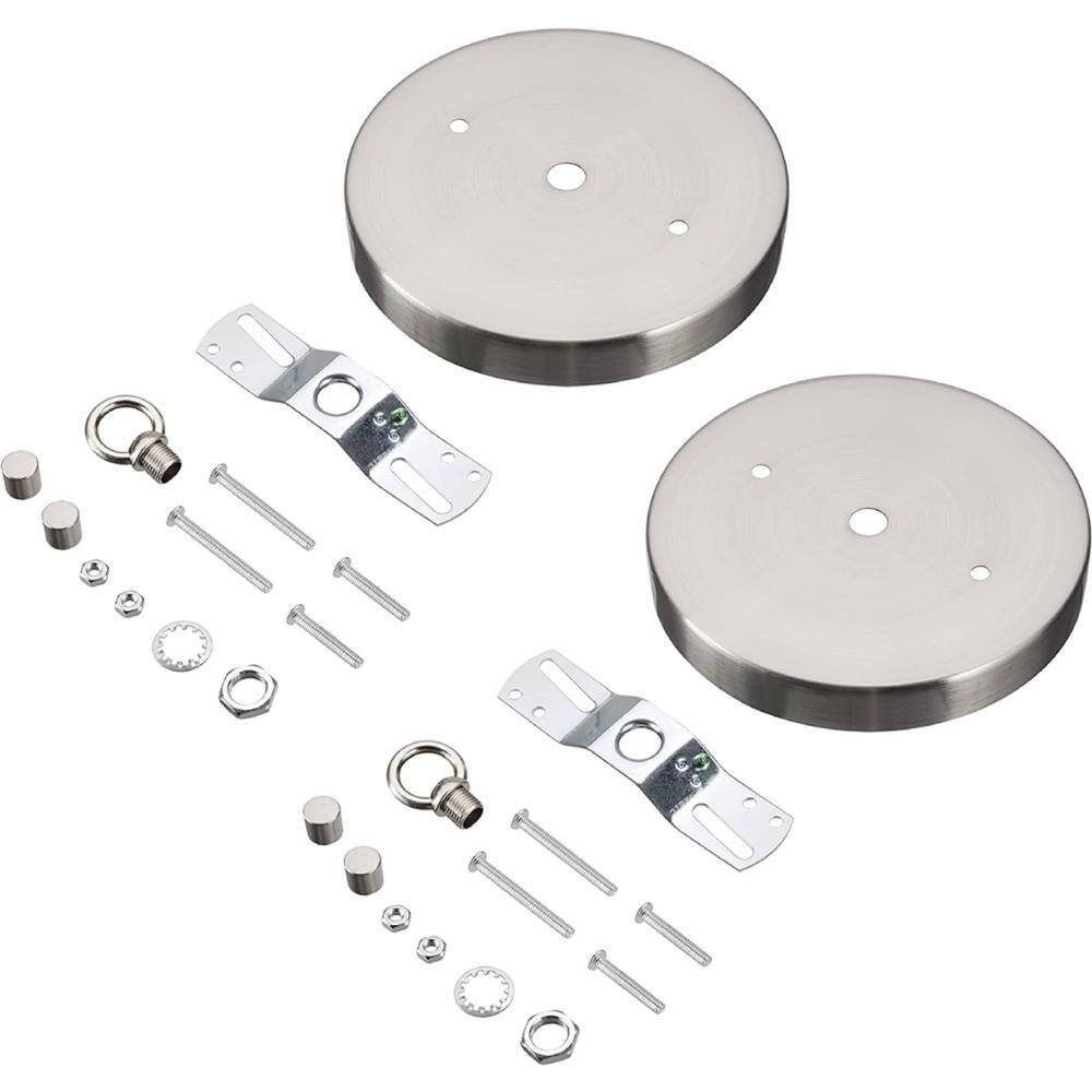 43/4 in. Dia with collar Loop and 7/16 in. Center Hole Brushed Nickel