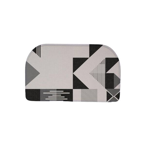 EverGrace Adde Black Semi Circle Kitchen Mat 18inx30in EG1127537 The