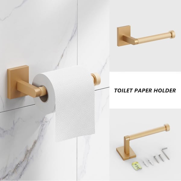 Luxury Gold Modern Double Toilet Paper Holder Polished Brass