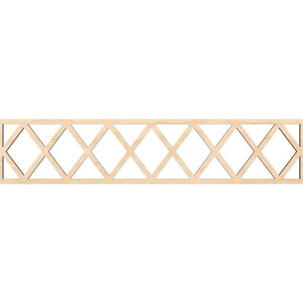 Ekena Millwork Wolford Fretwork 0.375 in. D x 46.75 in. W x 10 in. L Birch Wood Panel Moulding